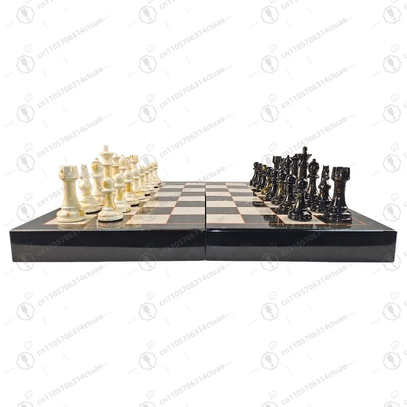 Premium Wooden Chess Set, Marble Chessboard, Hand-Carved, Weighted Base, Luxury Gift Box, Christmas Gift