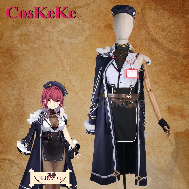 CosKeKe Houshou Marine Cosplay Anime VTuber Hololive Costume Nifty Sweet Combat Uniform Halloween Party Role Play Clothing XS-XL