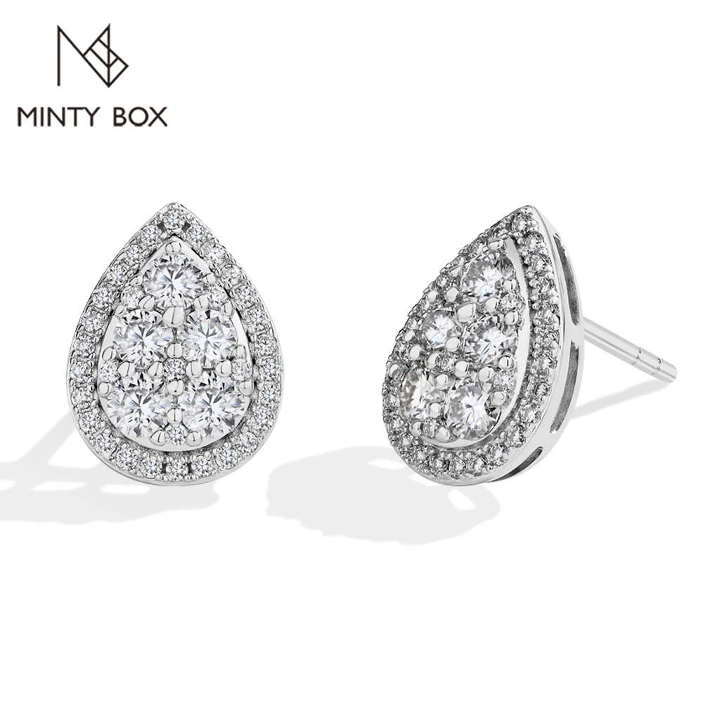 

Женские серьги-гвоздики MINTYBOX Halo с муассанитом, капля воды S925, серебро 0,96 карата, серьги с бриллиантами в лаборатории, роскошные свадебные изящные ювелирные изделия