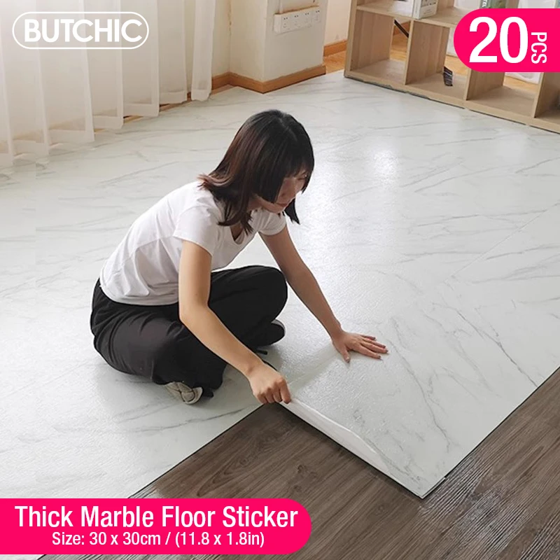 

Simulated Marble Tile Floor Sticker PVC Waterproof Self-adhesive for Living room Toilet Kitchen Home Floor Decor 3d Wall sticker