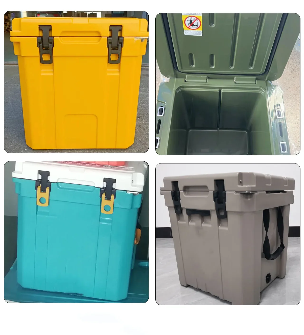 2024 High Quality 33QT Insulated PE Outdoor Cooler Box Large Durable Hard Plastic for Camping Fishing Wine and Food Storage