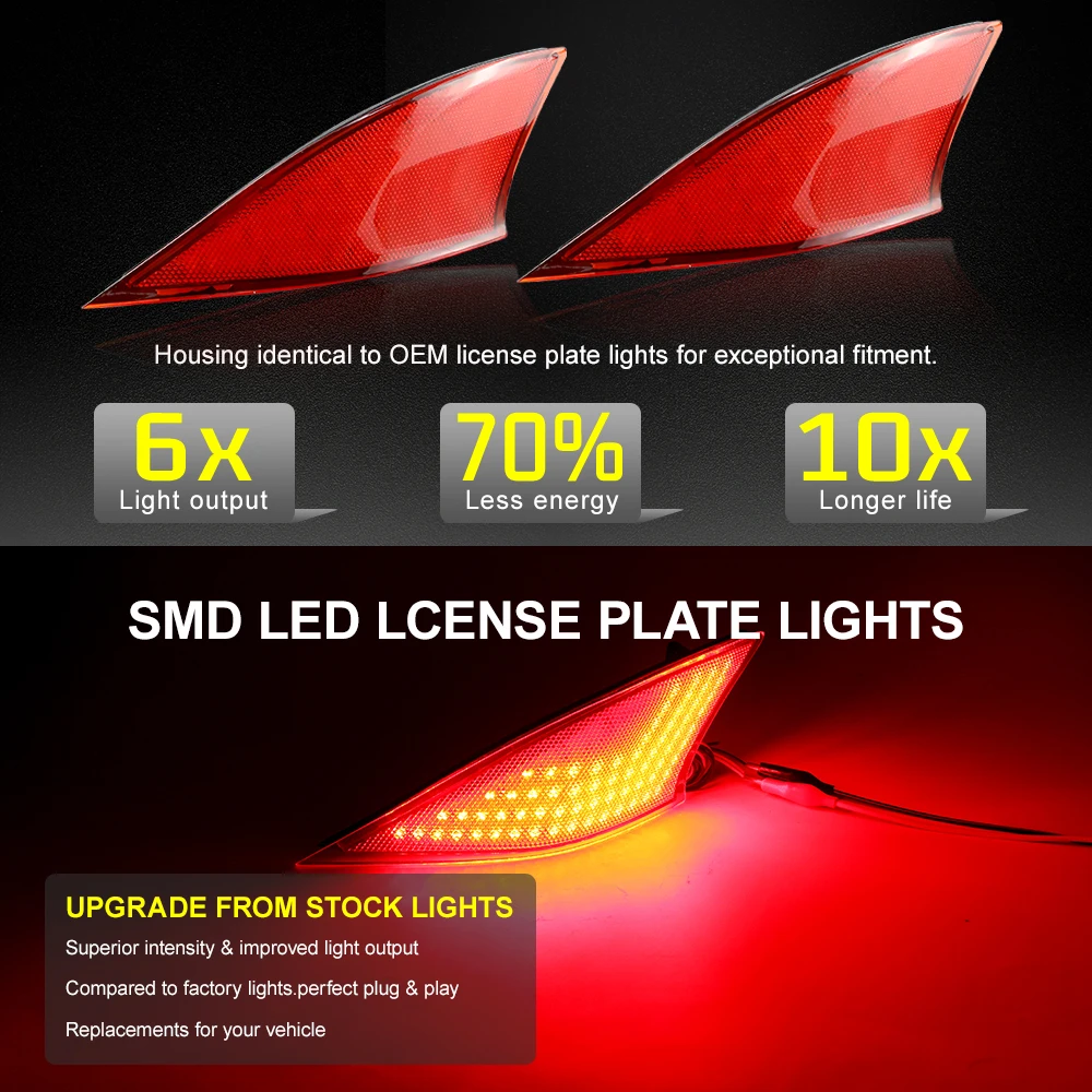 

2PCS For Lexus F Sport IS200t 2016 IS250 2014 2015 IS300 IS350 2016-2020 LED Rear Bumper Reflector Brake Lamps OEM# 8191053051