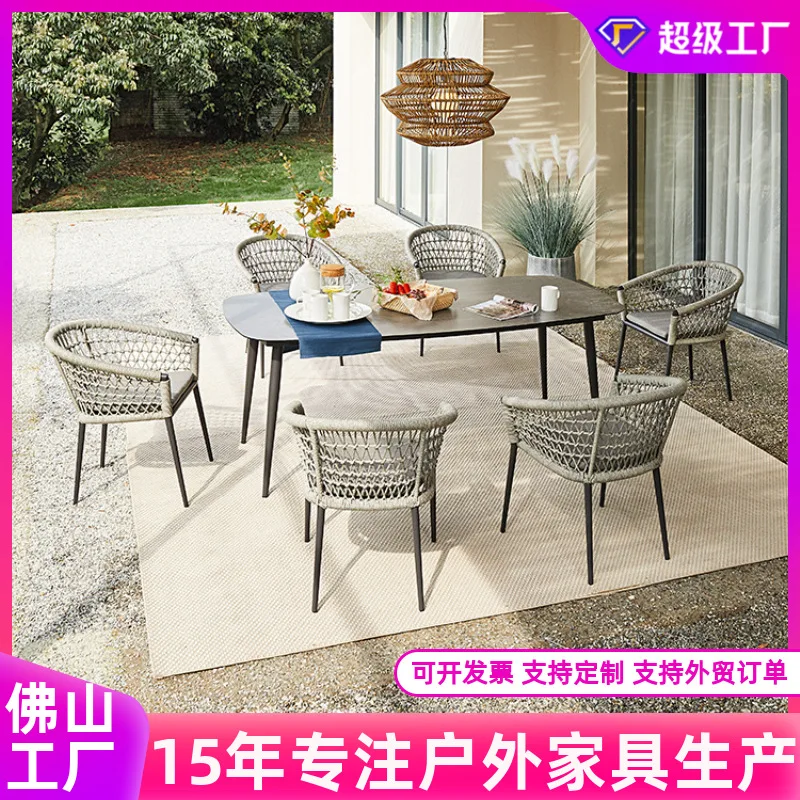 

Customizable outdoor rope leisure tables and chairs patio balcony