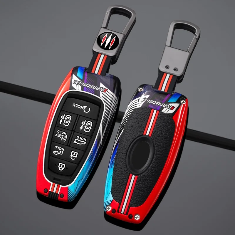 Racing Metal + silicone Car key case cover for Hyundai Sonata Sel Ev 6 Ev 8 IONIQ 5 Nexo DN8 Fe Tucson Sonata Staria NX4 Ioniq