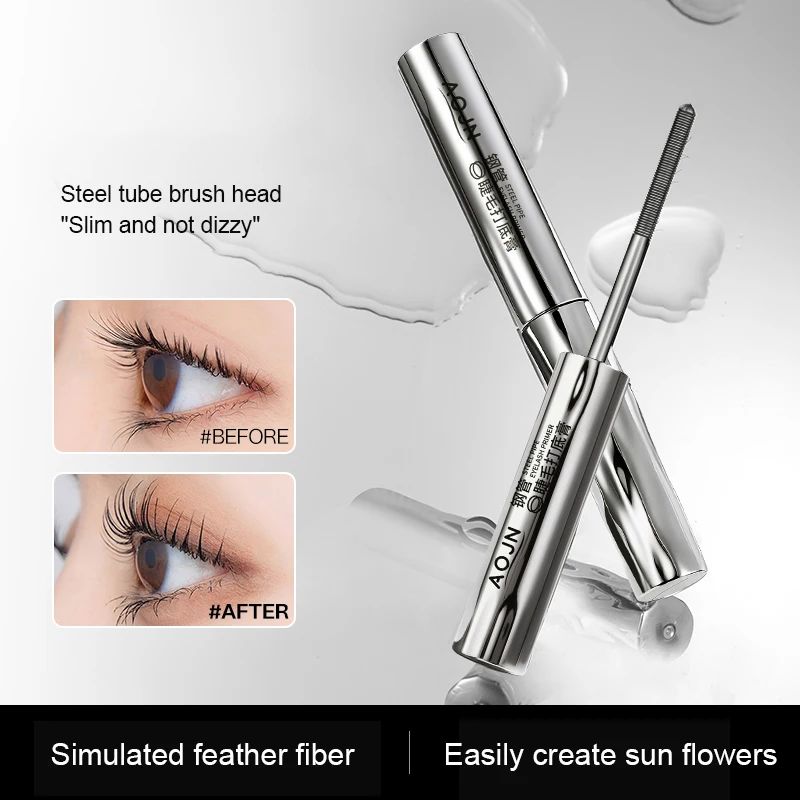 Eyelash Primer Mini Steel Tube Mascara Natural Black 3D Silk Fiber Eyelash Primer Non Smudging Long-lasting Eyelash Long-lasting