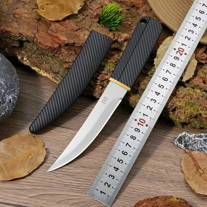 EDC Portable Fruit Knife, Two-in-One Multi-functional Stainless Steel Knife, Outdoor Multi-purpose BBQ Knife and Cutting Knife