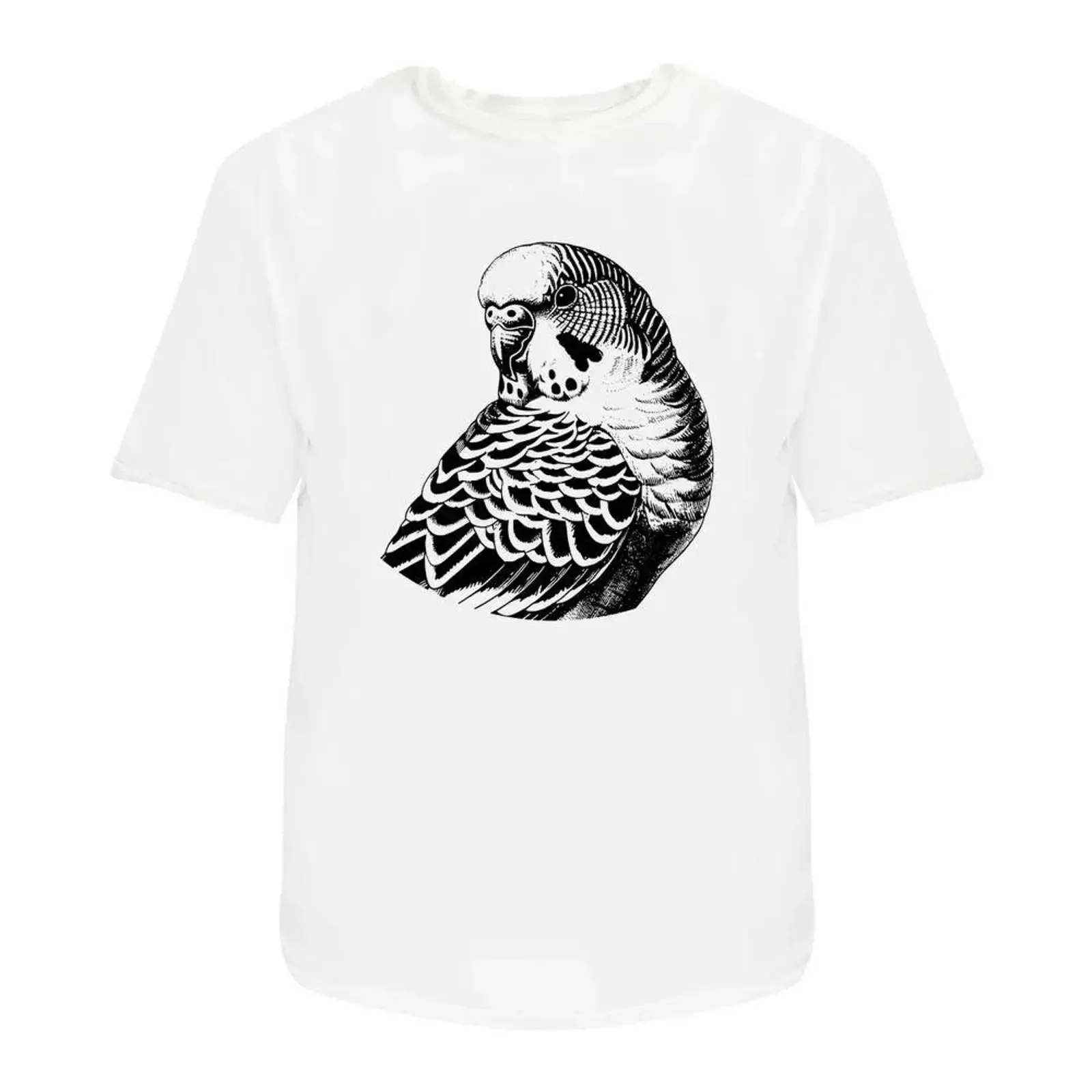 Camiseta con estampado de Budgie Portrait 100 Baumwolle S XXL TA057623 vintage lavada informal unisex elástica ropa de diseñador cómoda