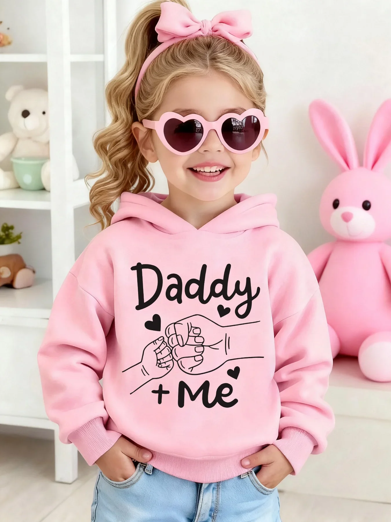 Girls' Autumn/Winter Fashion -Lined Hooded Sweatshirt with 