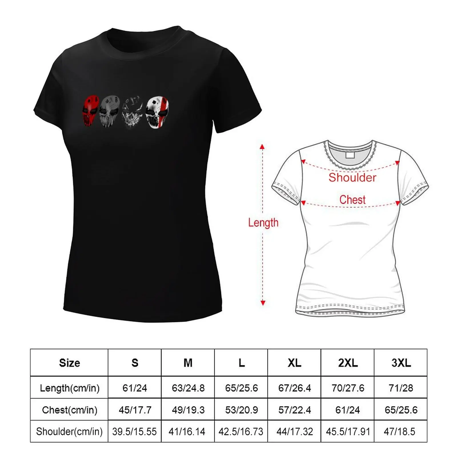 Devils night masks T-shirt animal print shirt for girls korean fashion tight shirts for Women