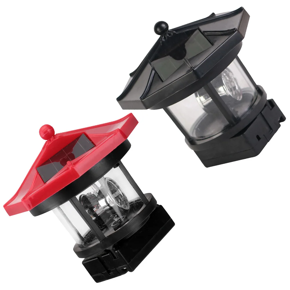 

2pcs Solar Powered Lighthouse Lamp Led Rotating Outdoor Decorative Light Garden Yard Pathway Courtyard Lawn Decoration