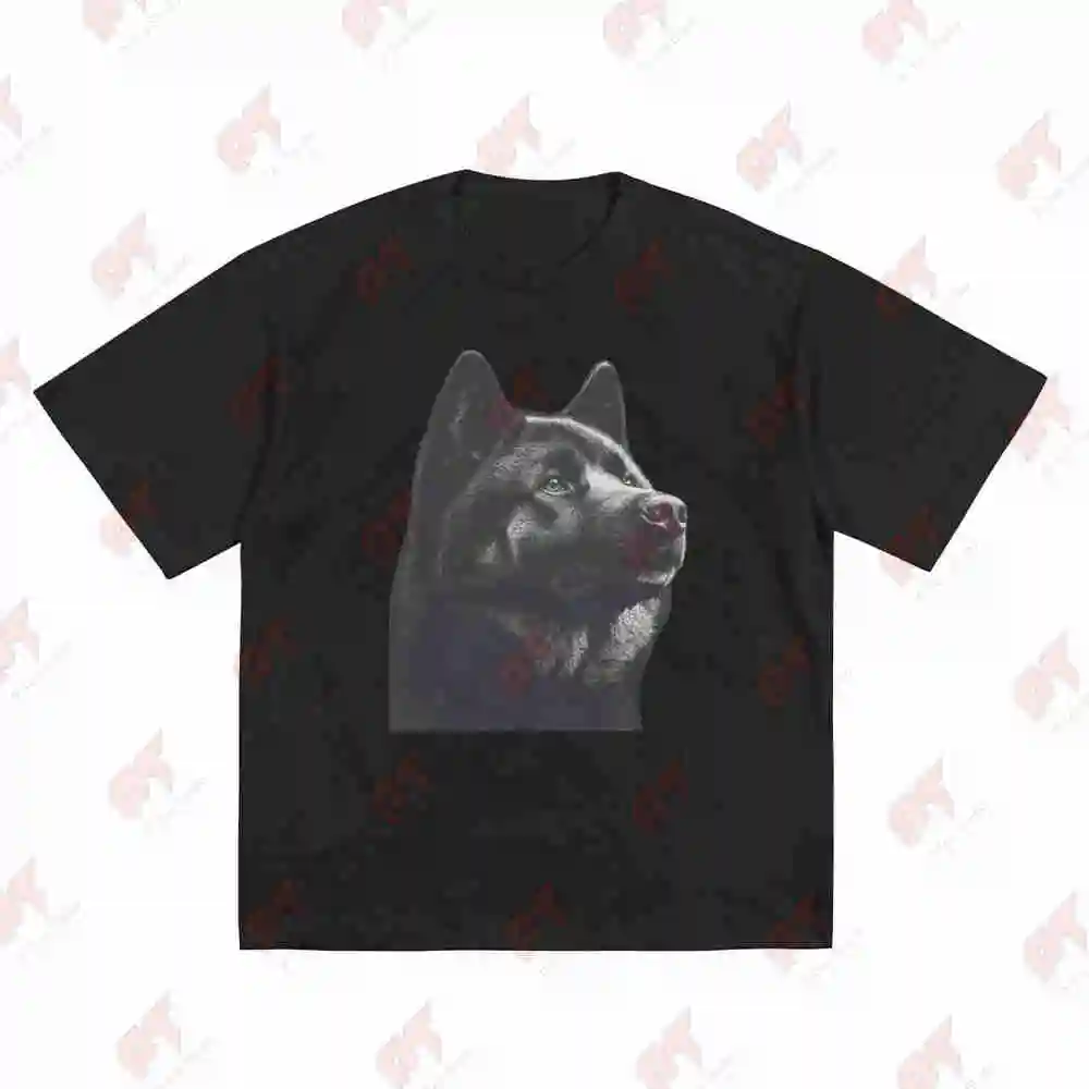 American Akita Dog Breed Realistic Puppy Short Sleeve Tee 100% Cotton T-Shirt