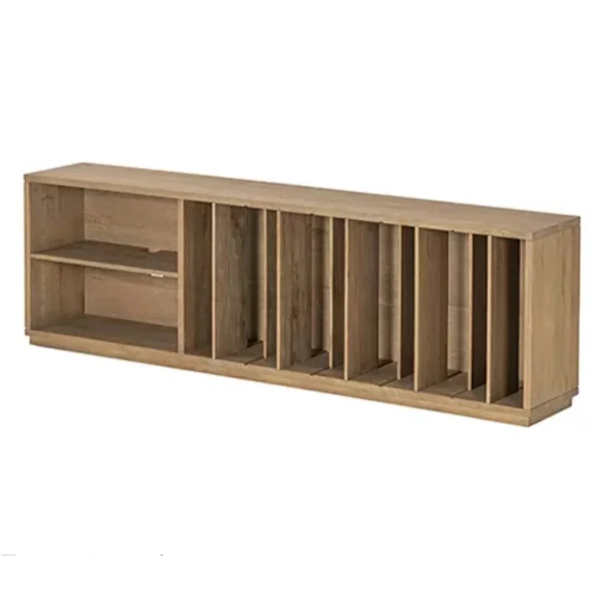 Oak Solid Wood Bookshelf Cabinet for Home Office Easy-to-Install Storage Organizer Display Shelf