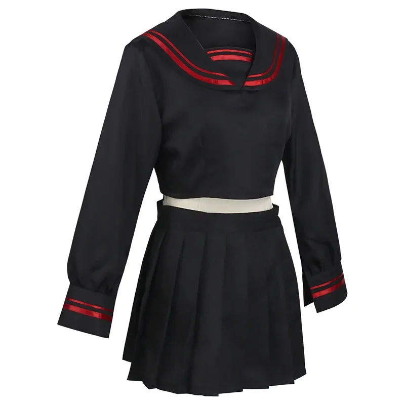 Costume Cosplay Anime Yuzuha Shiba Tokyo pour filles, robe de marin noire, ensemble haut et jupe, longue perruque, fête