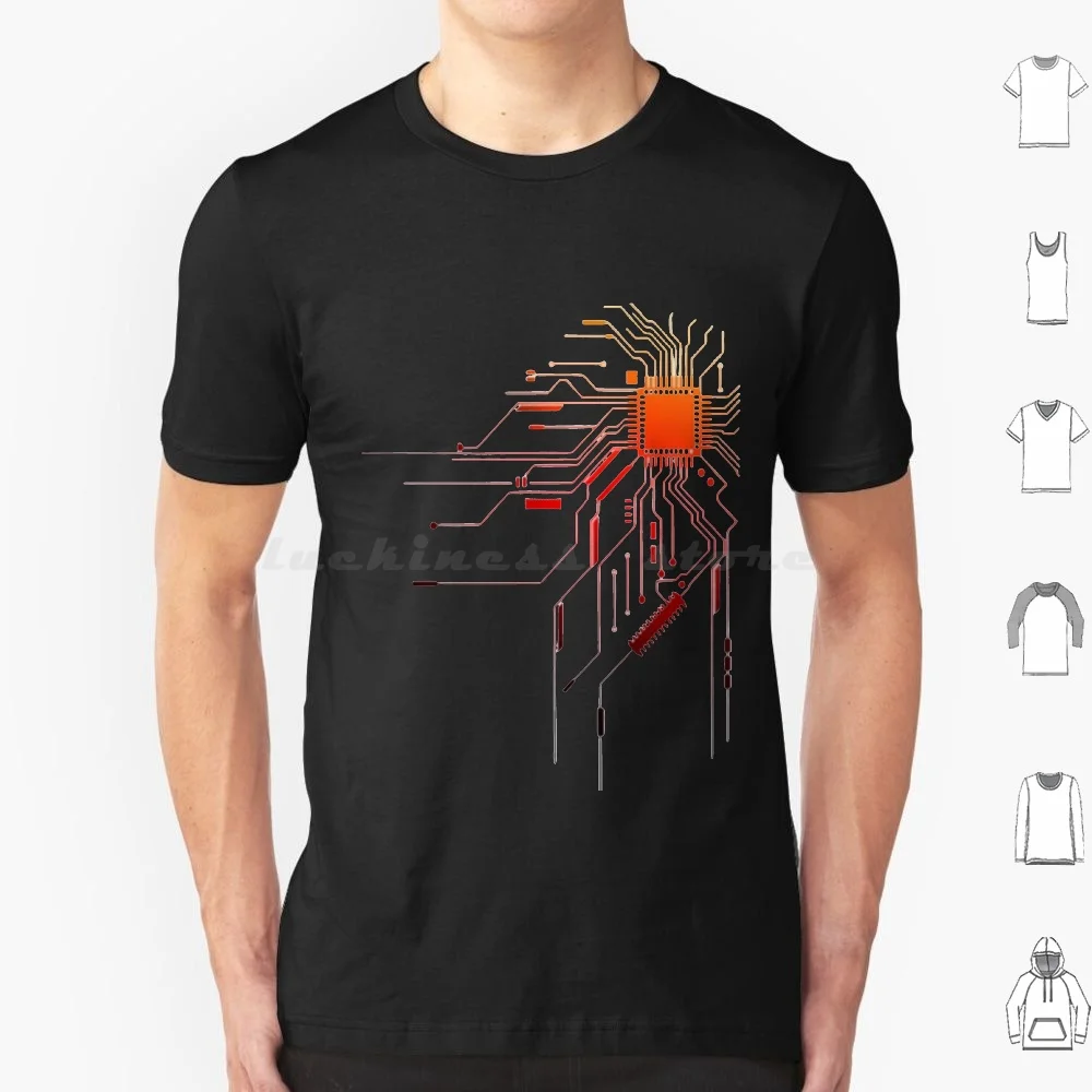Computer Cpu Core Heart T Shirt Cotton Men Women DIY Print Computer Pc Core Cpu Heart Programmer Cpu Heart Chipset Board Pc