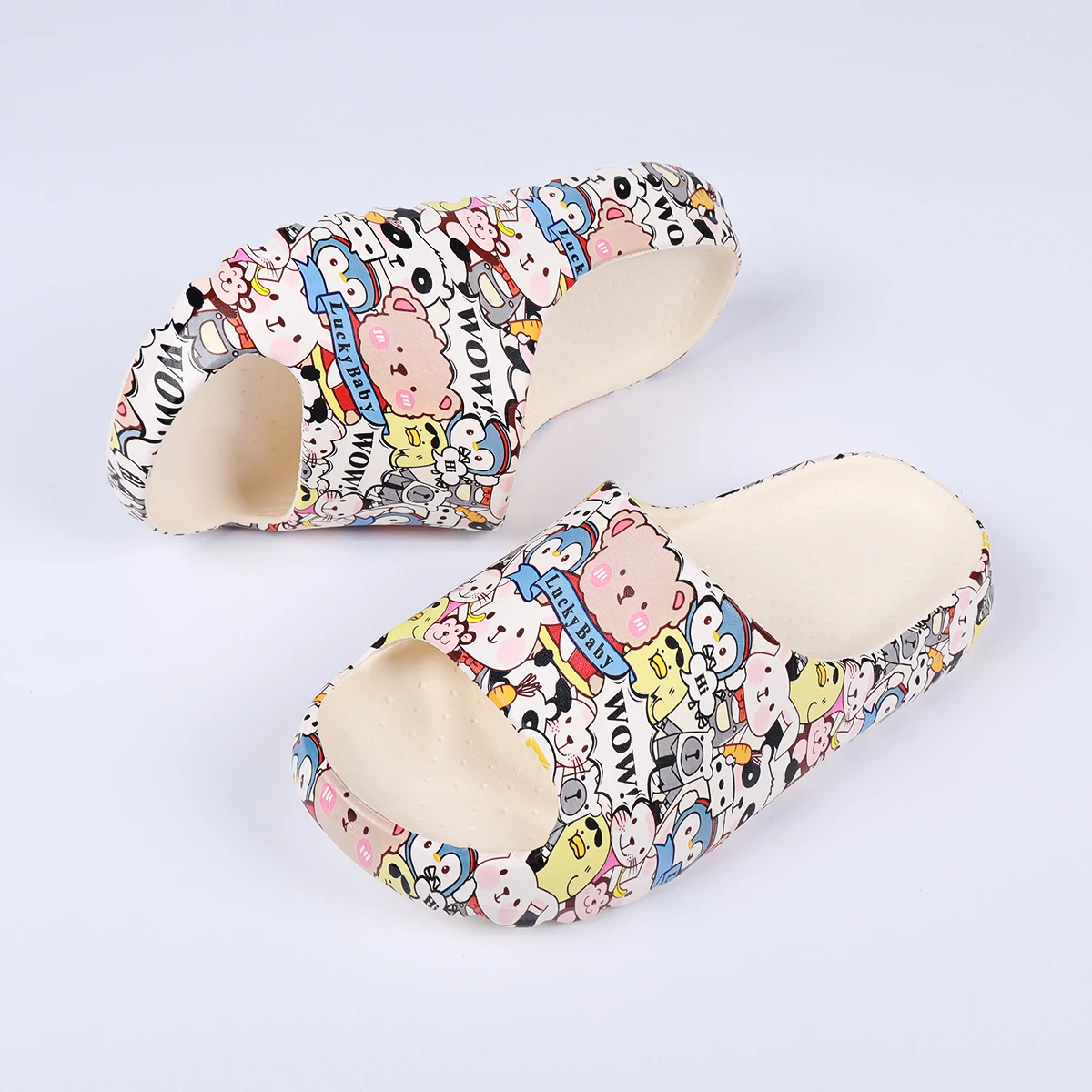 شباشب EVA للنساء، أحذية بنعل سميك، صنادل شاطئ مطبوعة، شباشب سحابية، صنادل منصة كاجوال أنيقة، شرائح منزلية، #5