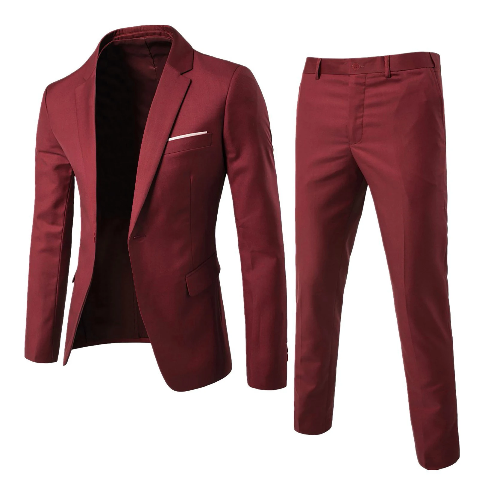 

Pant Men's Suit Sets Office Outwear Patchwork Regular Soft Business Suit Tops Trousers Button Vest Wedding Party