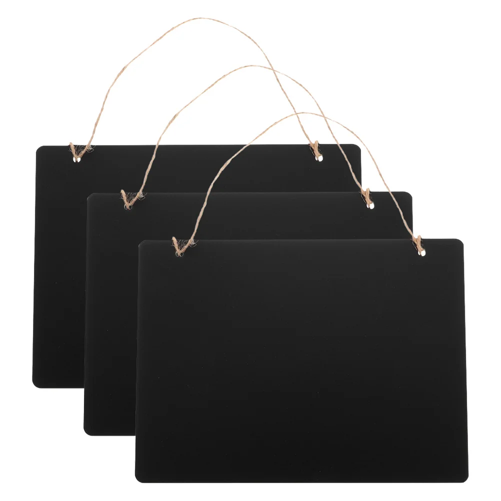 

3Pcs Reversible Chalkboard Sign Wooden Hanging Decor Double Sided Message Board Jute Rope Rustic Reminder Home Office Chalkboard