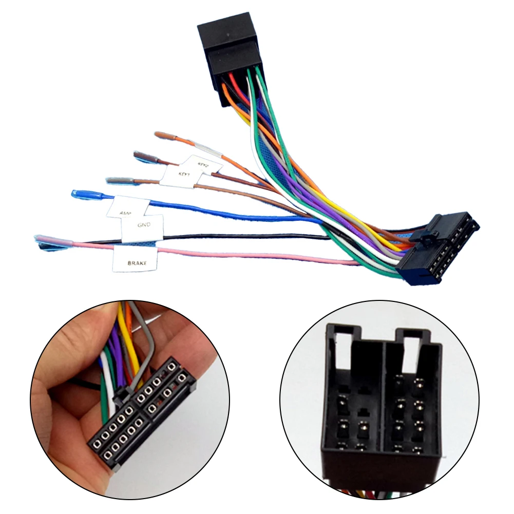 Car Audio Installation Black ISO Wiring Harness Adapter ISO Harness Adapter Practical Design Quick Installation