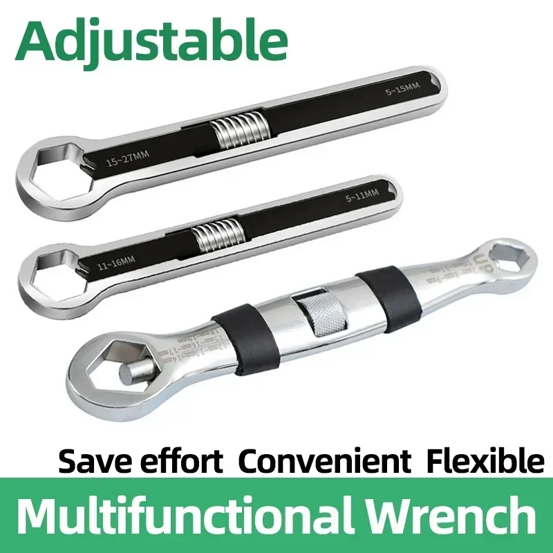 23 In 1 Universal Wrench,Adjustable Wrench for Multiple Sizes Nuts, Multifunction Double Head Spanner,Hand Repair Tools