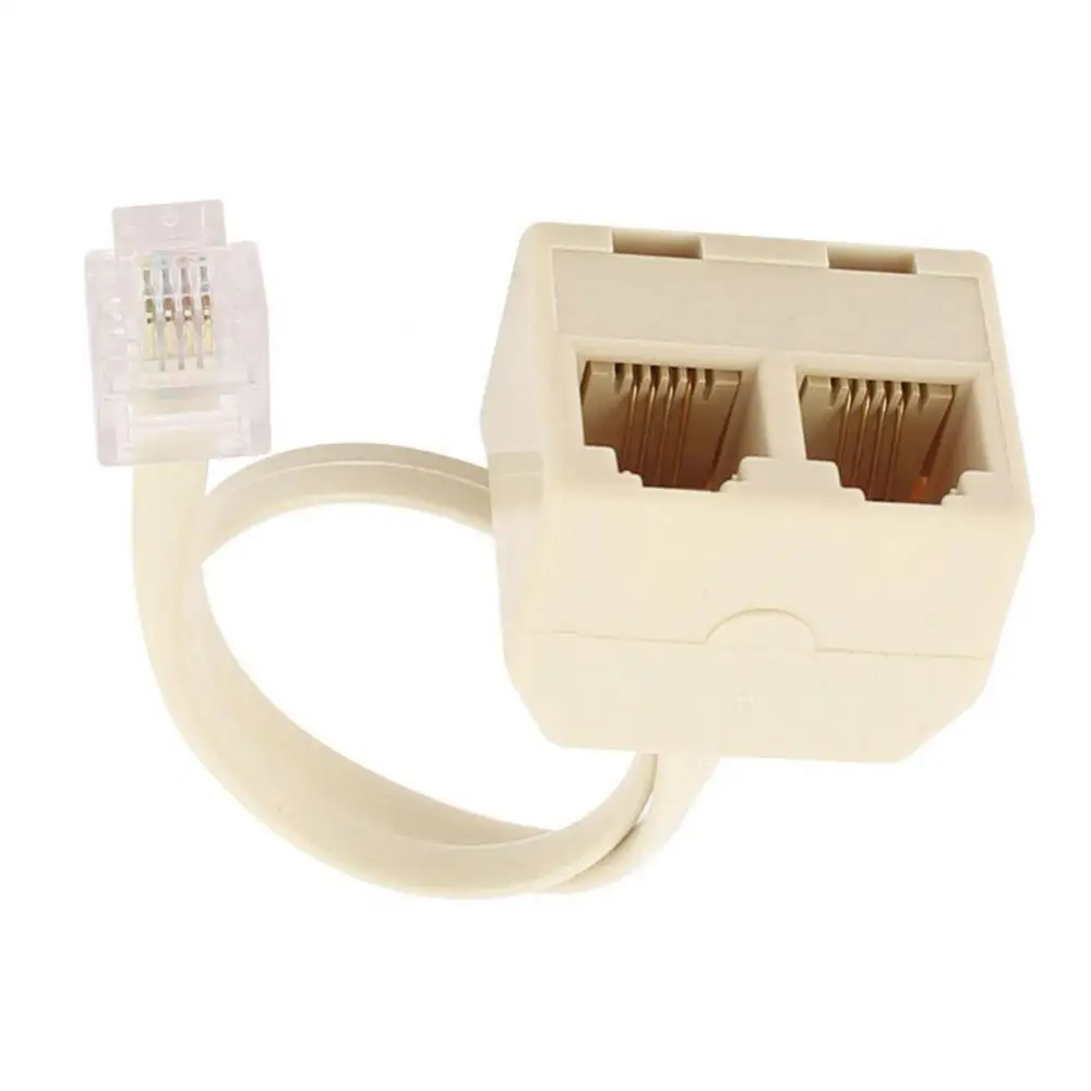 Telephone Splitter RJ11 6P4C 1 Male to 2 Female Adapter RJ11 to RJ11 Separator Male to Female 2 Way Outlet Jack Line Splitter