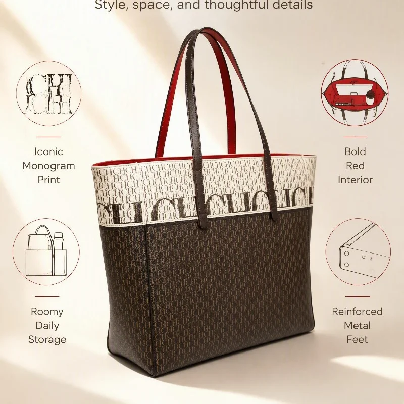 Женская сумка-тоут CHHC с комб – обзор и цена Tote Bag Leather Monogram