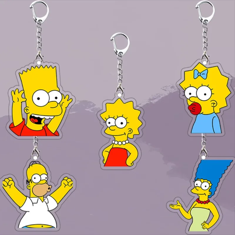 Der Simpsons-Schlüsselanhänger, Cartoon, niedlich, kreativ, hoher ästhetischer Wert, tragbar, Lisa und Homer Simpson, Paar-Rucksackanhänger, Geschenk – Detail 2