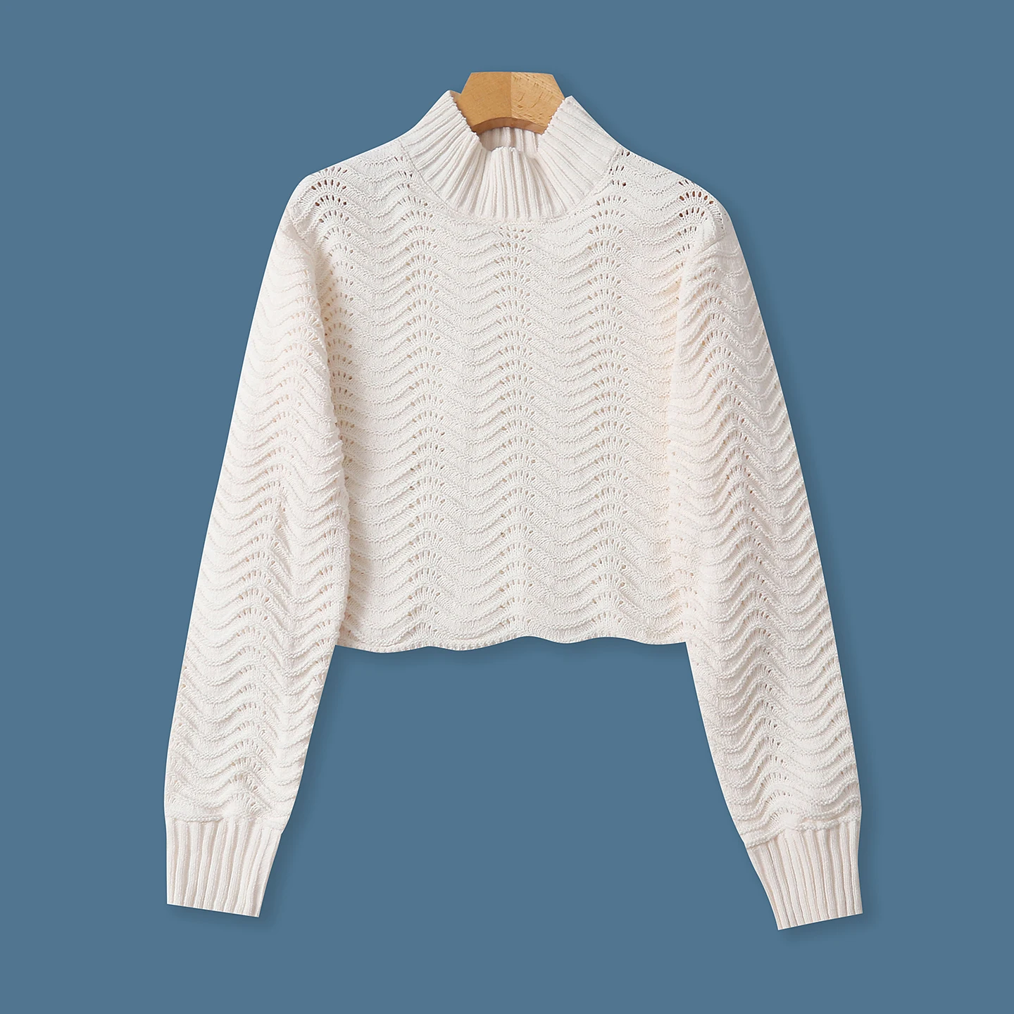 

Sweet Sli Loose Long Sve женский трикотаж с воротником-стойкой и высокой талией для похудения осень-зима мода повседневное полиэфирное волокно