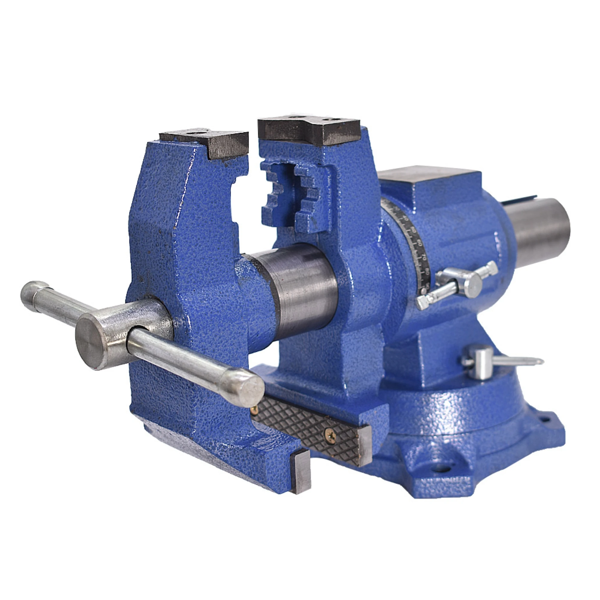 4-Inch Heavy-Duty Rotating Bench Vise with 360-Degree Swivel Base and Multi-Jaw Clamping