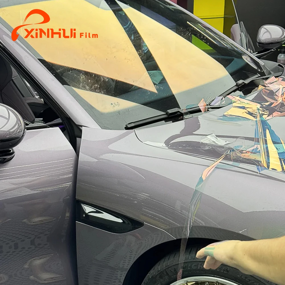 2025 80% vlt الحرباء تينت نانو السيراميك الشمسية الملونة سحر الذهب سيارة الزجاج الأمامي الحرباء تينت فيلم