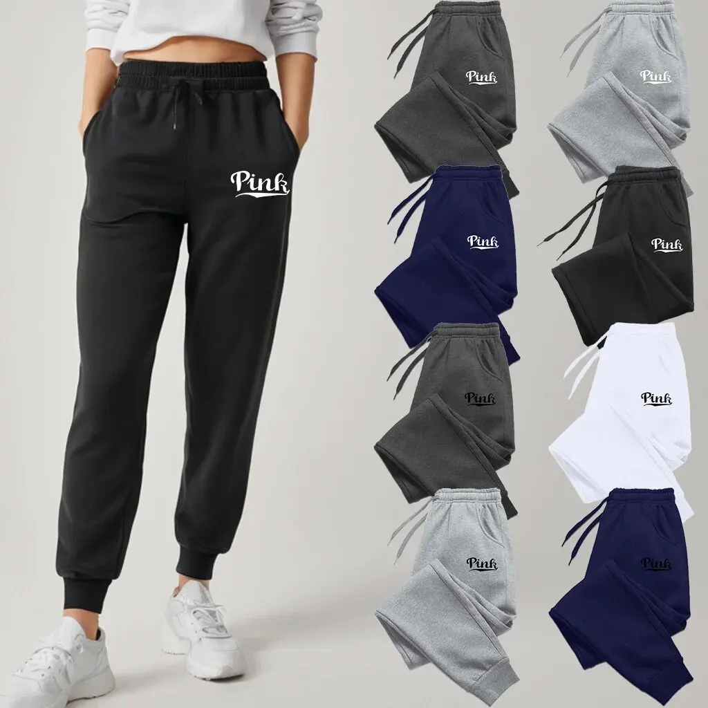 Pink Print Pants Women\'s Sports Pants Sweatpants Pant Jeans Women Woman Clothing Slacks Trousers Womens Summer Modern Female