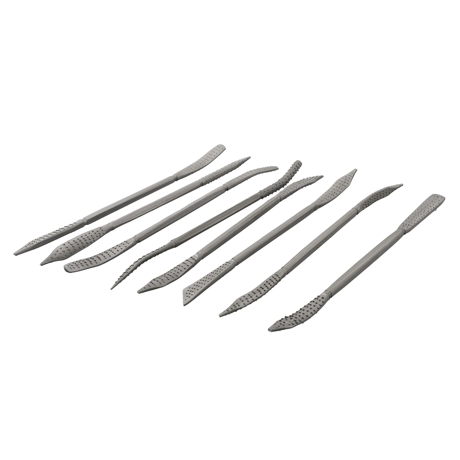 8 Pcs Wood Rasp Riffler File Tool Set Curved Double Ended Coarse Grinding 190mm Carbon Steel For Woodworking Carving Hand Tools