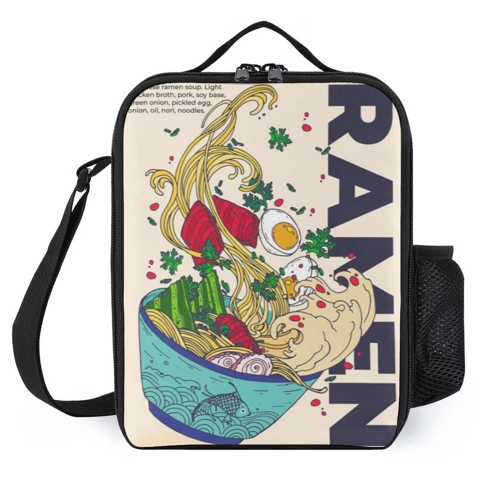 

Japanese Ramen Noodles Sac Isotherme A Repas Printed Lunch Bag With Cooler Lunch Box Girl Insulation Lunch Box Bag