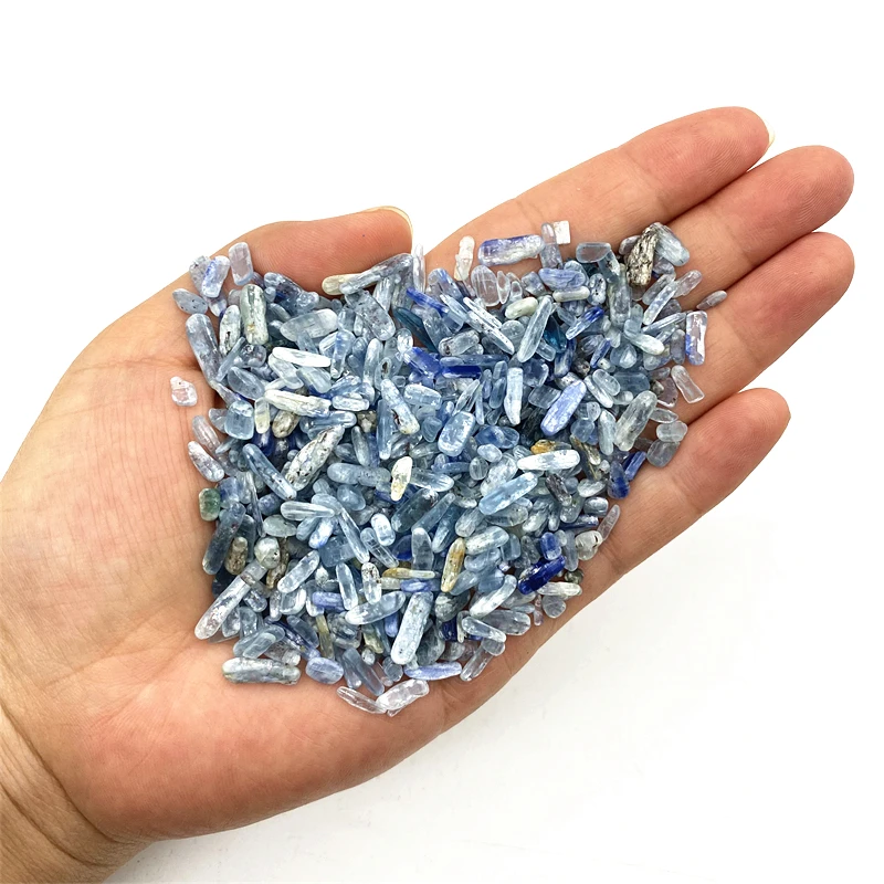 Beautiful 50g Natural Kyanite Quartz Polished Thin Slice Shape Blue Color Crystals Tumbled Gravel Cyanite Natural Quartz Crystal