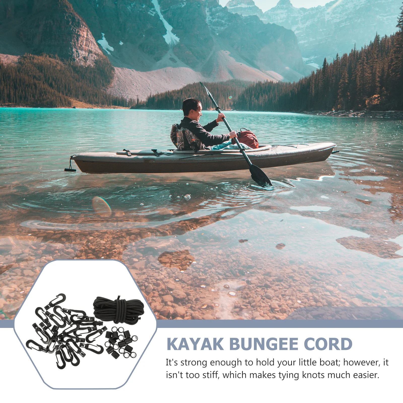 

1Set Elastic Dock Mooring Line Rope Strong Soft Boat Tie Rope Hook Marine Bungee Cord Easy Knot Non-Scratch Painting Finishes