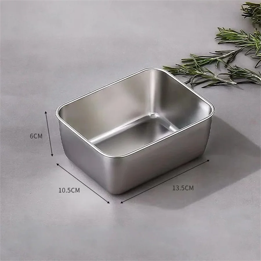 1/3/5pcs Stainless Steel Food Storage Box Fresh-keeping Box With Lid ,Rectangle Sausage Noodles Fruit Dish with Cover