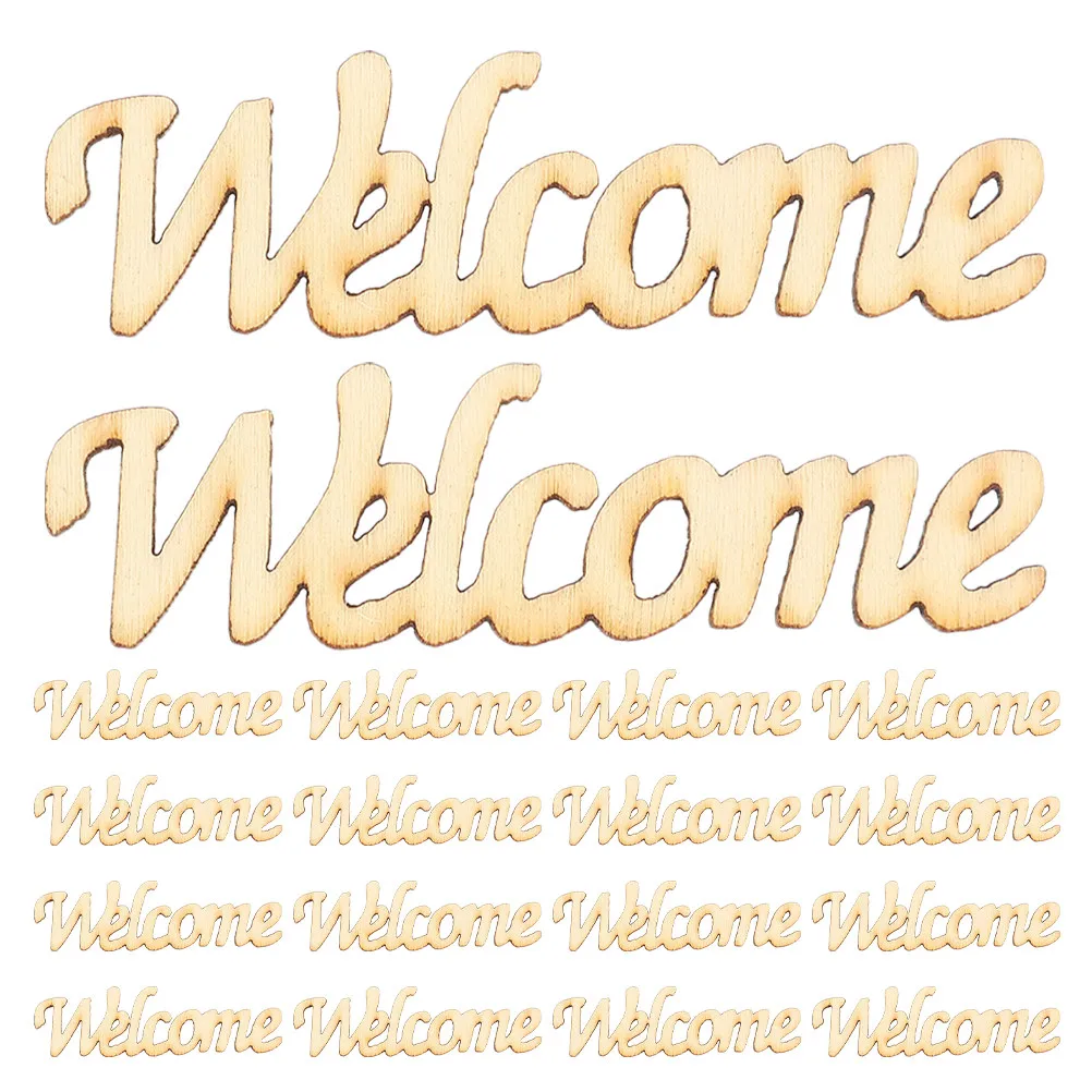 60Pcs Unfinished Wooden English Word Cutout Boards Blank DIY Craft Supplies for Wedding Party Tags Wall Decor Home Decoration