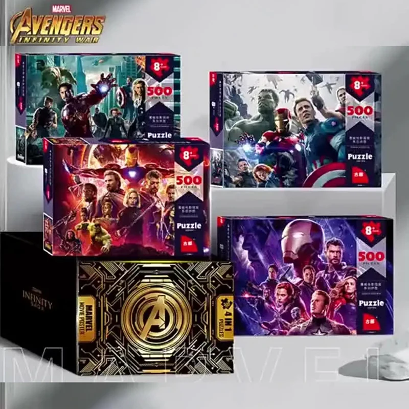 500 Pieces Marvel Puzzle Toys Genuine Authorized Spider Man Avengers Alliance Adult Stress Relief Birthday Toys Christmas Gifts