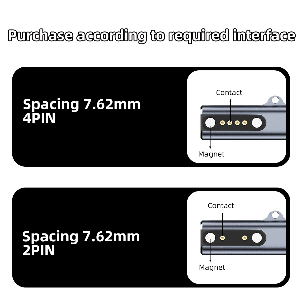 Bone Conduction Headphone Smartwatch Charging Adapter Connector USB-C Type C to 7.62mm 2/4 Pin Magnetic Charger Converter