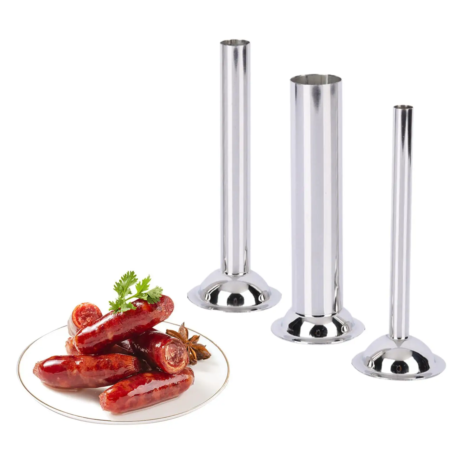 

3x Sausage Stuffer Tubes Replacement Sausage Fitting Filling Funnel for