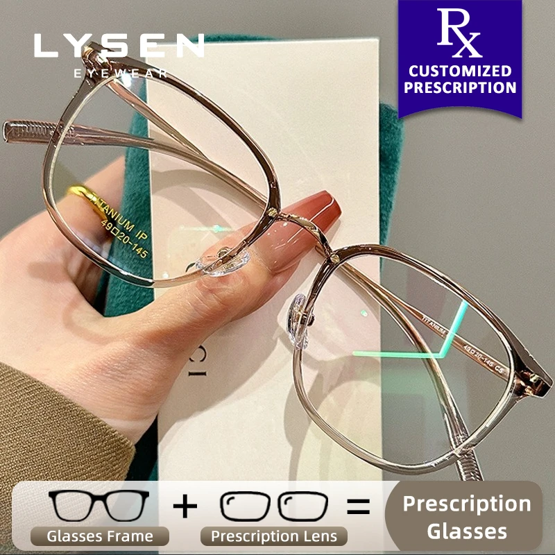 

LYSEN Classic Women's Square Photochromic Glasses Myopia Prescription Optical Glasses Anti Blue Light Customized Reading Eyewear