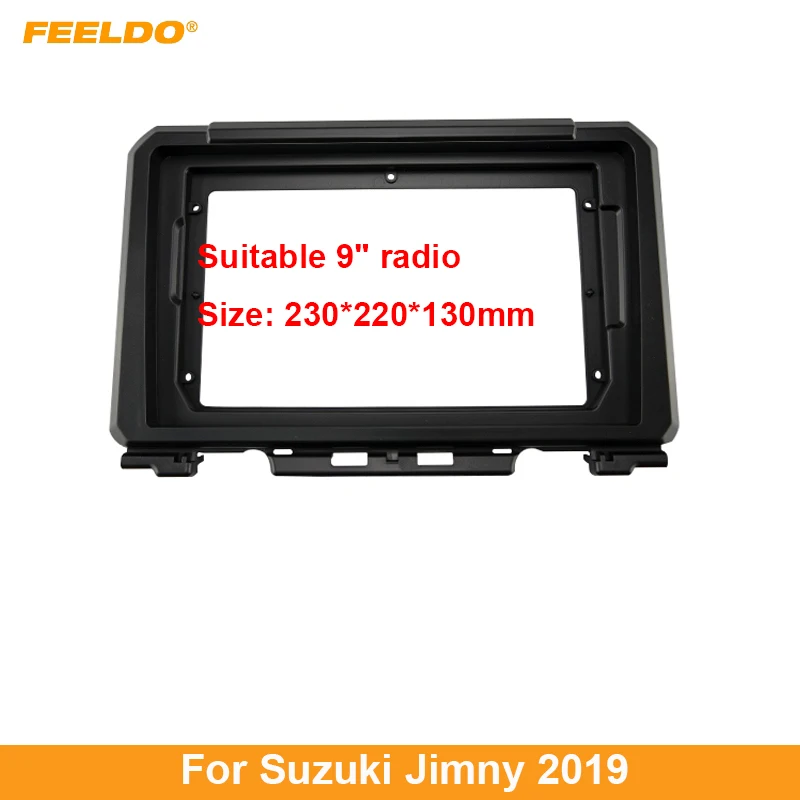 FEELDO Car Stereo 9” Big Screen Fascia Frame Adapter For Suzuki Jimny 2018+ 2Din Dash Audio Fitting Panel Frame Kit