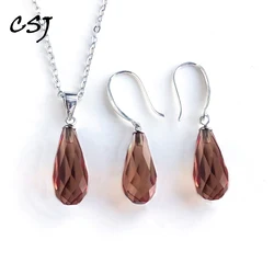 CSJ Real 925 Silver Zultanite Jewelry Sets Drop Water 8*17mm Stone Change Color for Women Wedding Party Birthday Jewelry Gift