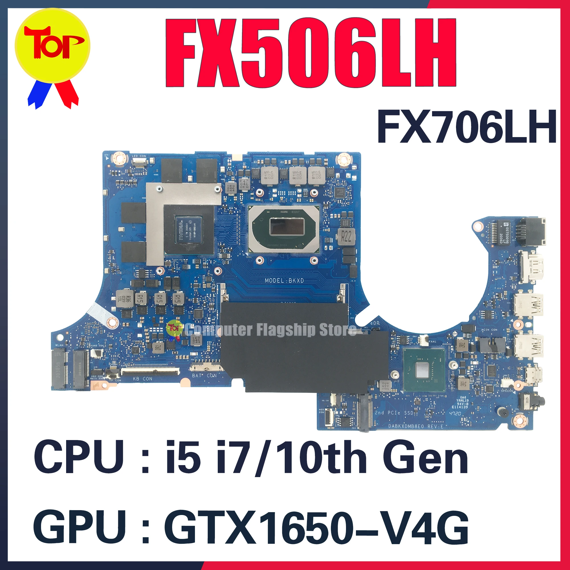 FX506LH płyta główna laptopa ASUS TUF Gaming F15 F17 FX506LI FX506L FX706LH FX706L I5 I710th Gen GTX1650/1650Ti-V4G płyta główna