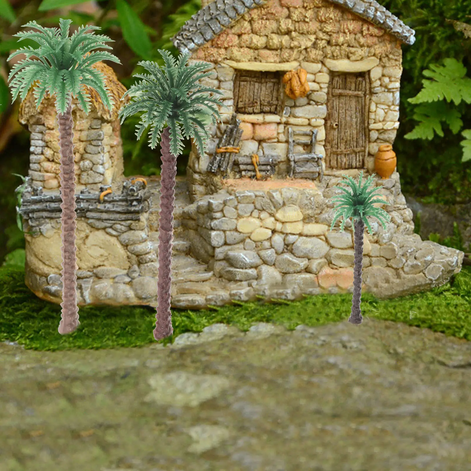 29Pcs Plastic Palm Trees Miniature Coconut Trees DIY Architectural Sand Table Diorama Landscaping Scene Kit Coconut Tree Decor