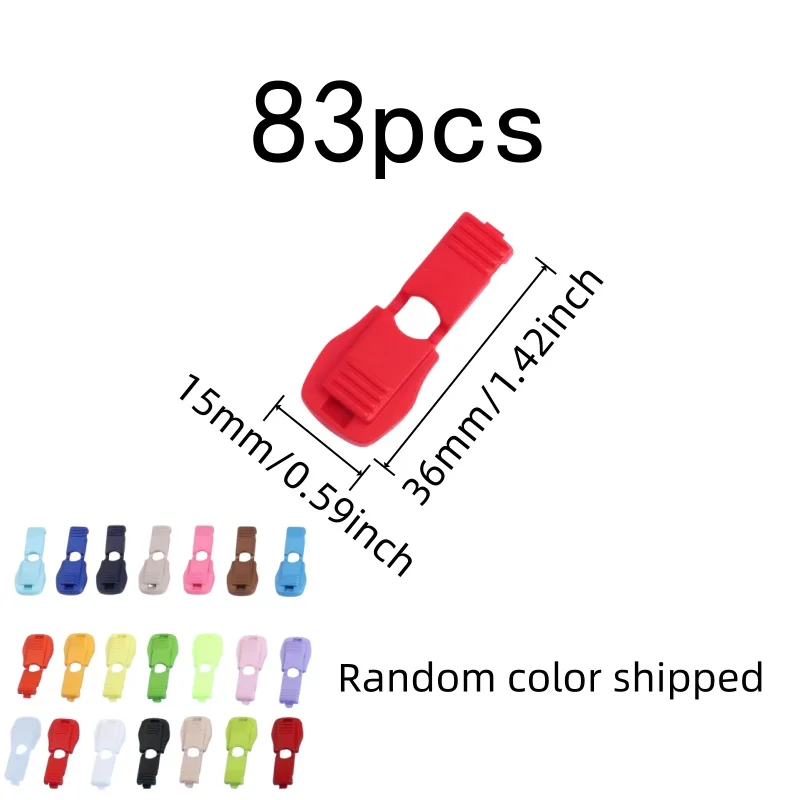 83 pcs Cord End Clips with Random Color Assortment, ideal for Shoelace End Tips and Pants Waist Cord, Firm Secure Grip