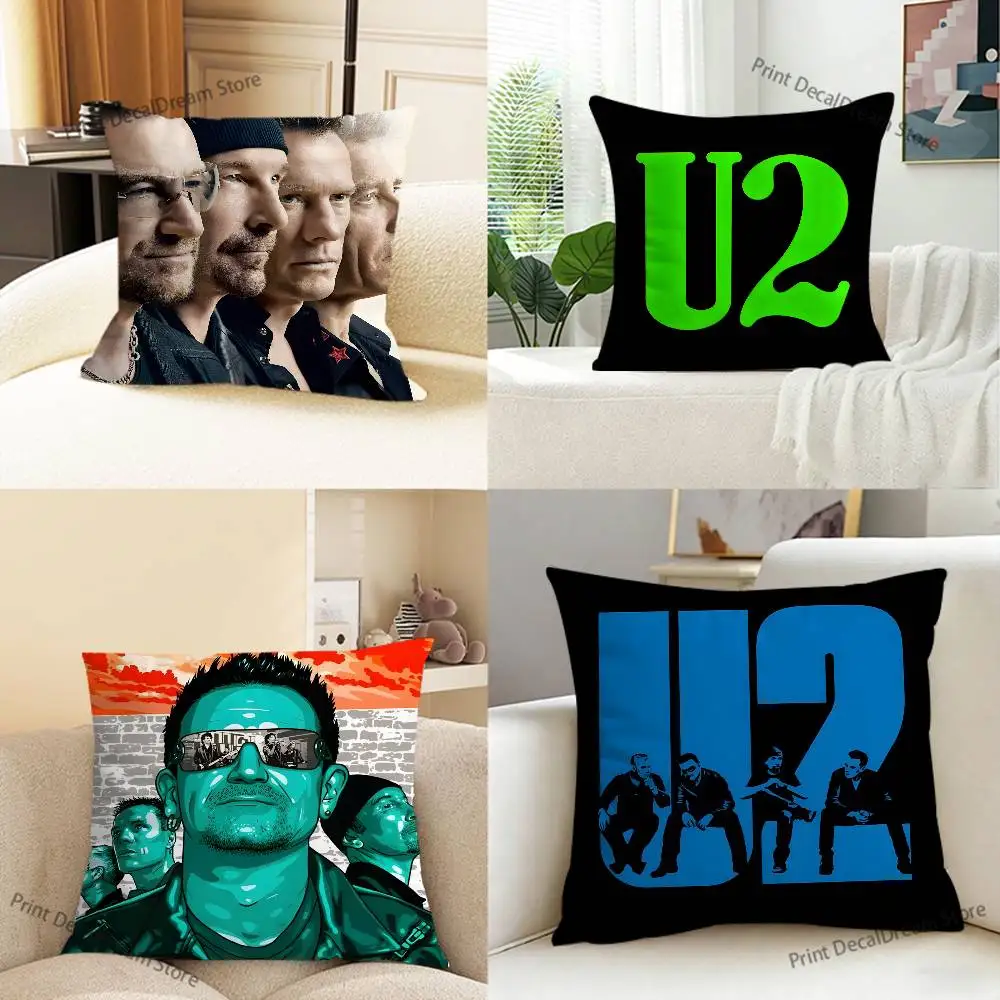 Band U2 Printed Pillow Cover Cushion Case Simple Sofa Pillow Case No Pillow Core