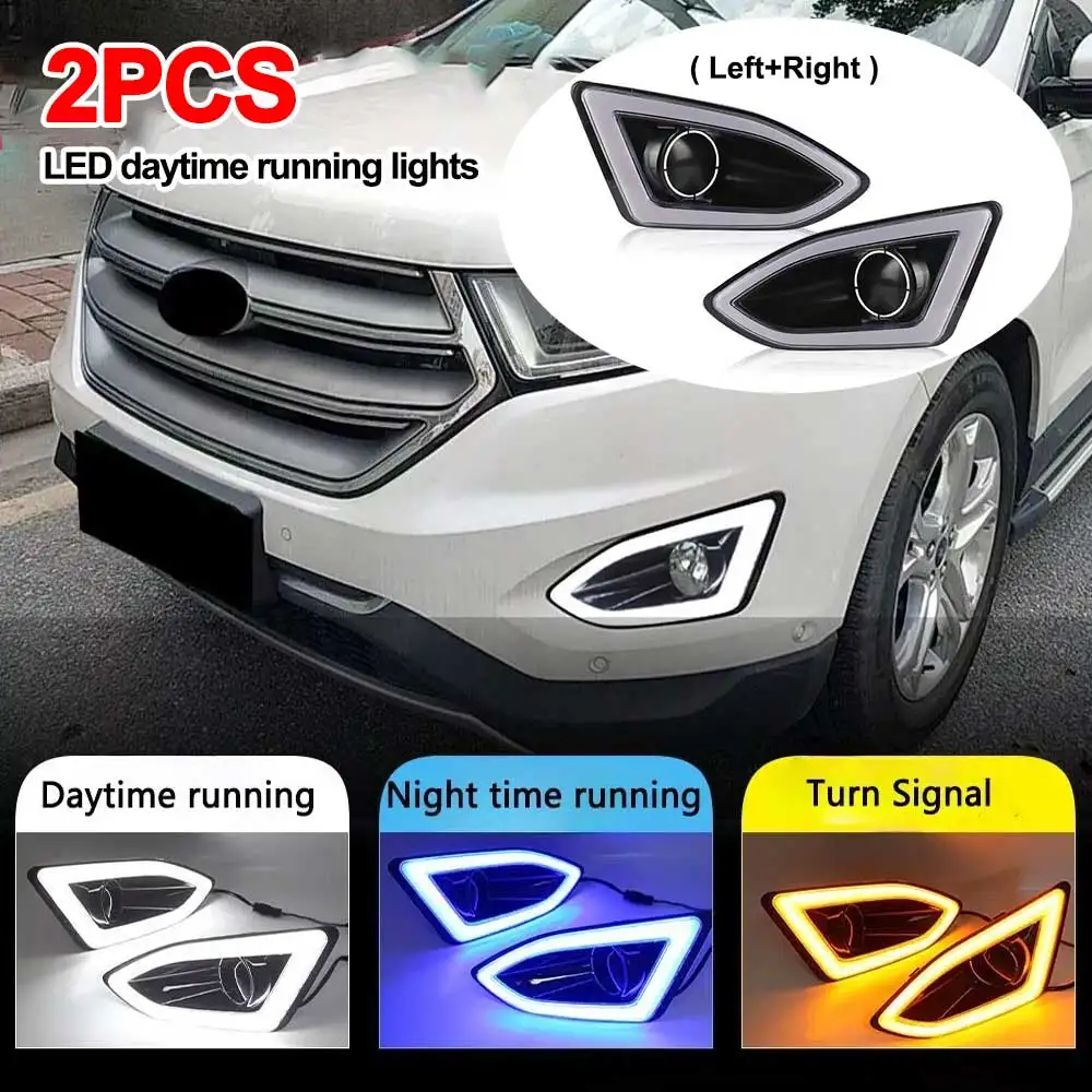 

Fits For Ford Edge 2015-2018 LED Daytime Running Lights Turn Signal Fog Lamp