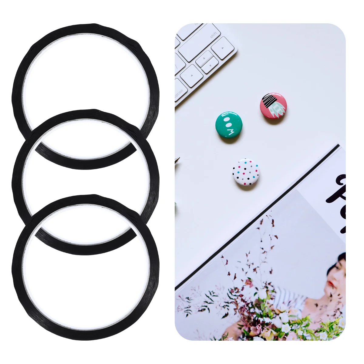 6 Rolls Sticker Adhesive Tape Marking Pipeline Label Maker Refill Black The Pet