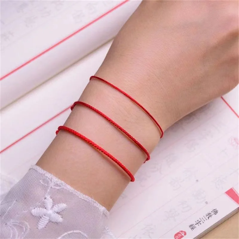 Klassische Mode Handgemachte Rote Seil Glück Armbänder Fußkettchen Frauen Männer Größe Einstellbar Charm Armband Armreifen Liebhaber Geschenk – Detail 13