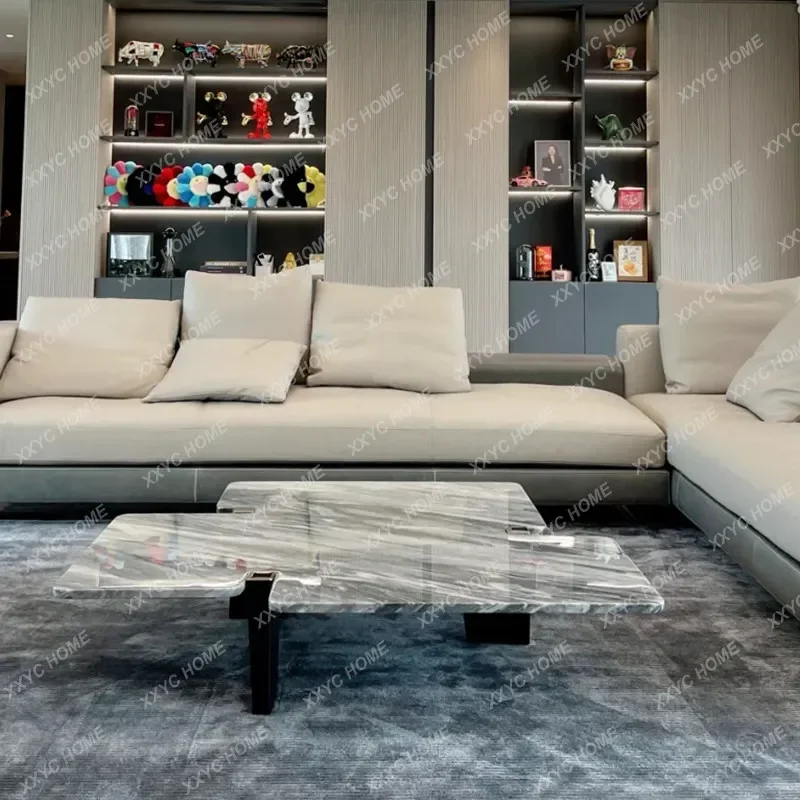 AA special-shaped coffee table jazz white marble medium white coffee table villa large coffee table